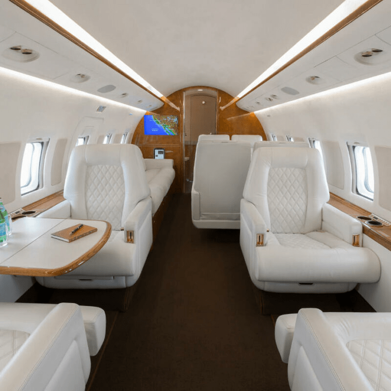 Large and ultra-long-range private jet designed for international charter flights