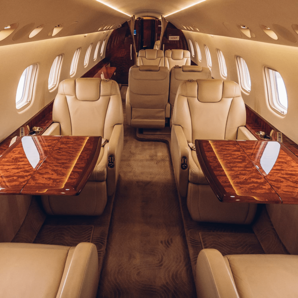 Private jet repositioning flight representing discounted empty leg charter pricing