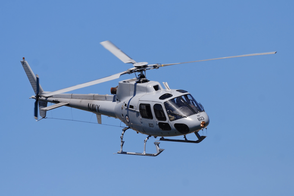 Eurocopter AStar helicopter in flight offering clear visibility for sightseeing tours