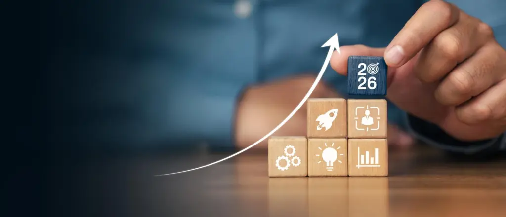 Business team analyzing performance data and planning future growth strategy